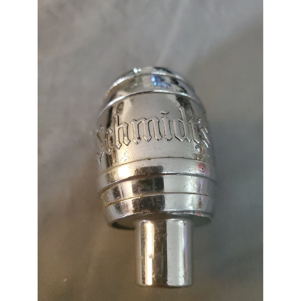 Vintage Schmidt's Beer Philadelphia Vintage Chrome Figural Keg Barrel Tap Handle